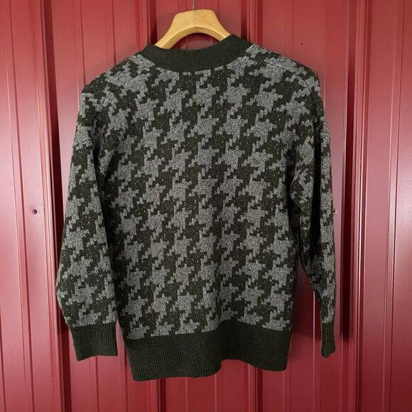 Madewell Allston Double-Button Cardigan Sweater in Houndstooth Sz S Pockets New - Picture 2 of 7